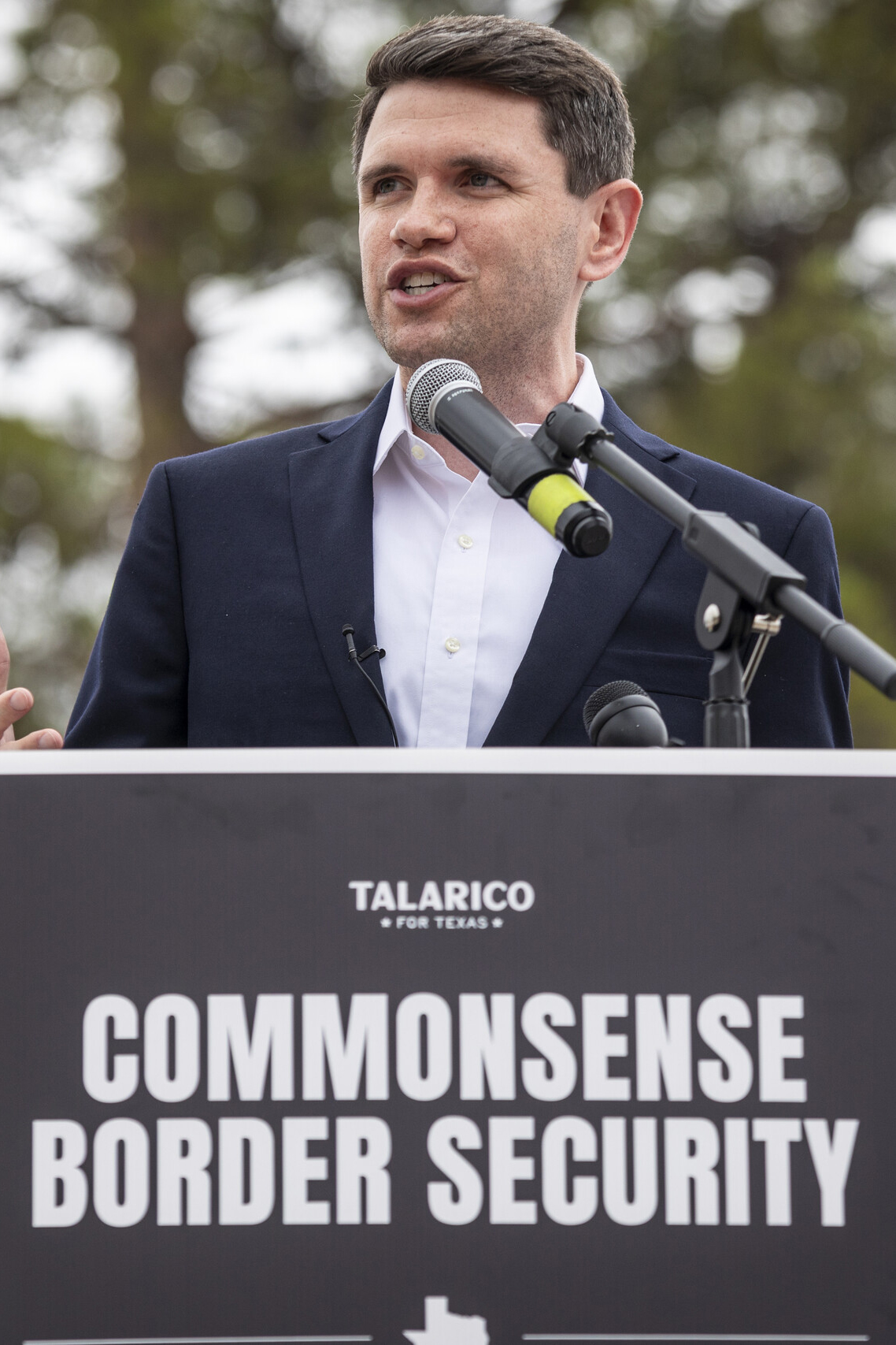 State Rep. James Talarico discusses common sense border security and how a border wall through Big Bend would impact Texans during his press conference tour, “Frontera Tour” in Sanderson on July 13, 2026.