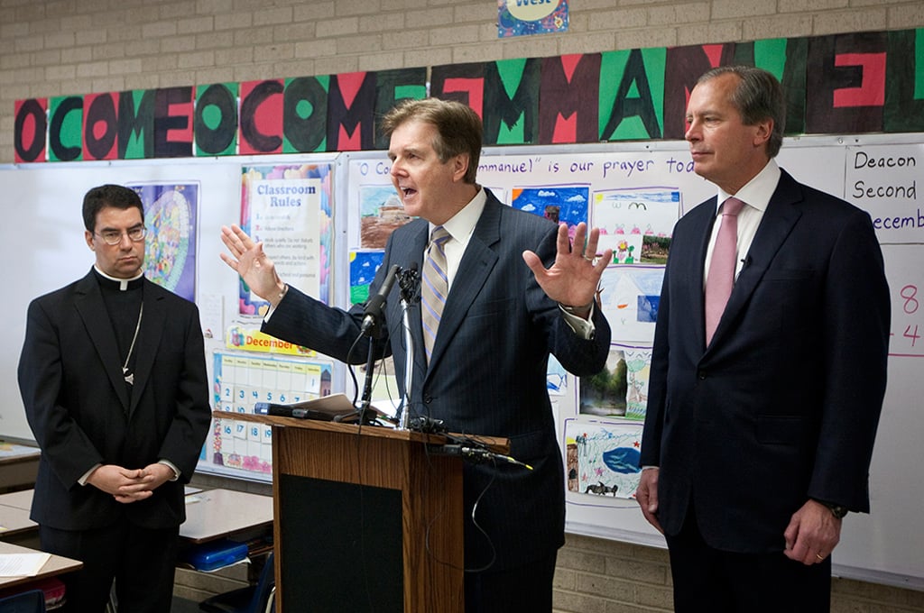 Lt. Governor David Dewhurst and Sen. Dan Patrick R-Houston, during press conference to discuss education reform in Texas including school choice.