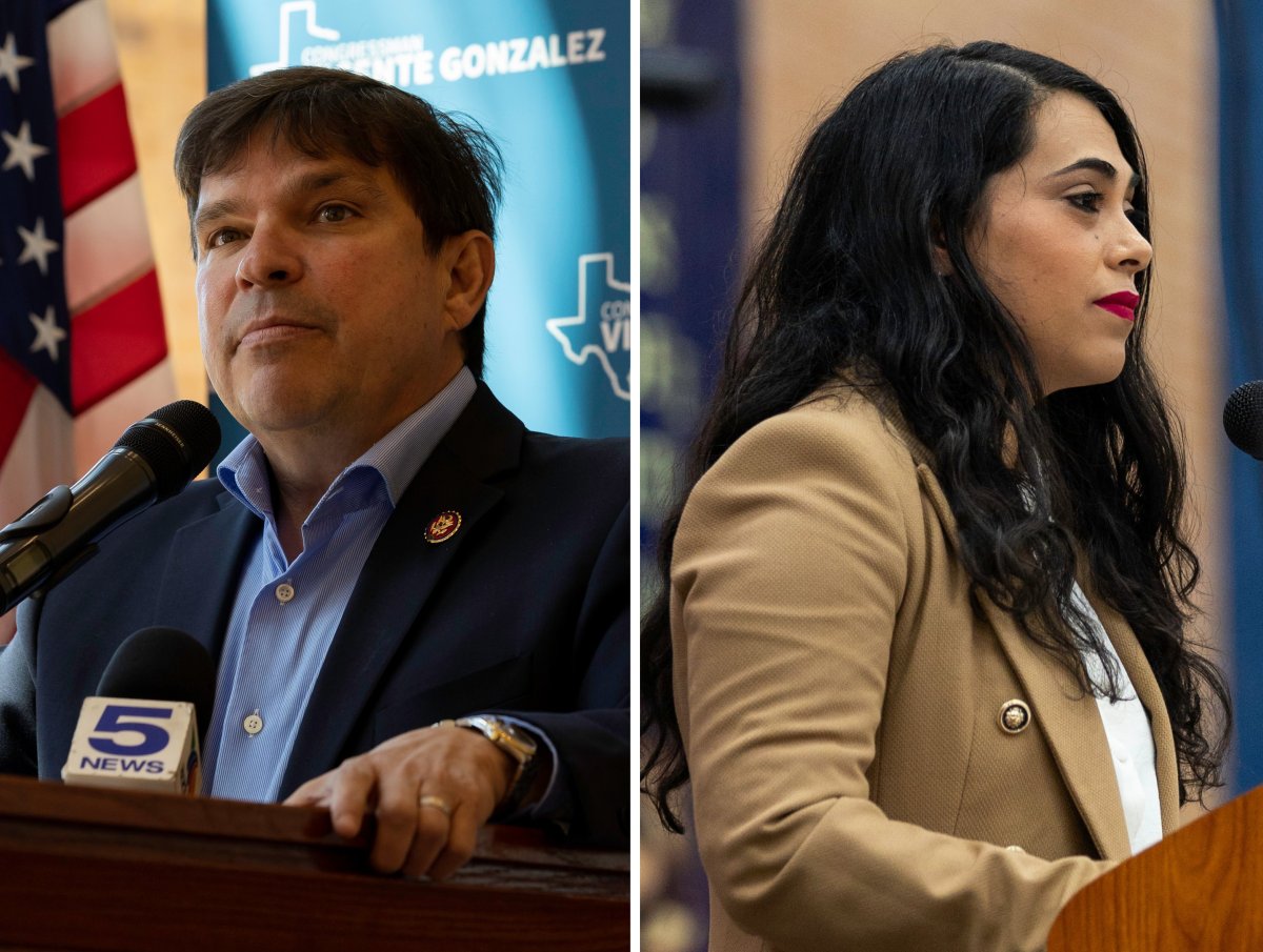 U.S. Rep. Vicente Gonzalez, D-McAllen, left, and former Rep. Mayra Flores. Flores is challenging Gonzalez for the Rio Grande Valley seat.