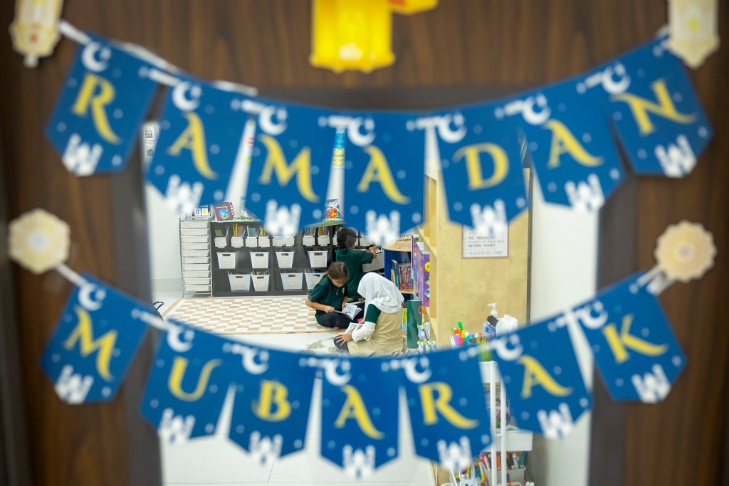 Students reading at Iman Academy on Wednesday, March 4, 2026.