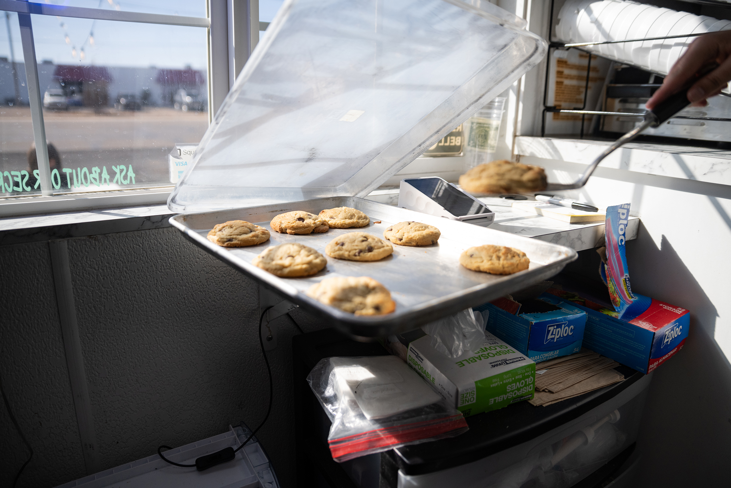 Sweet Sipz serves several kinds of cookies alongside sodas and coffee.