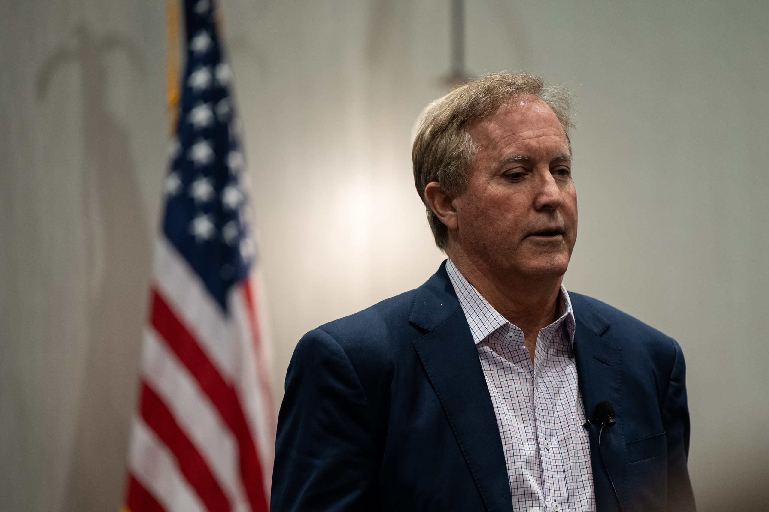 Attorney General Ken Paxton speaks at a campaign meet and greet event in Amarillo on May 7, 2026.