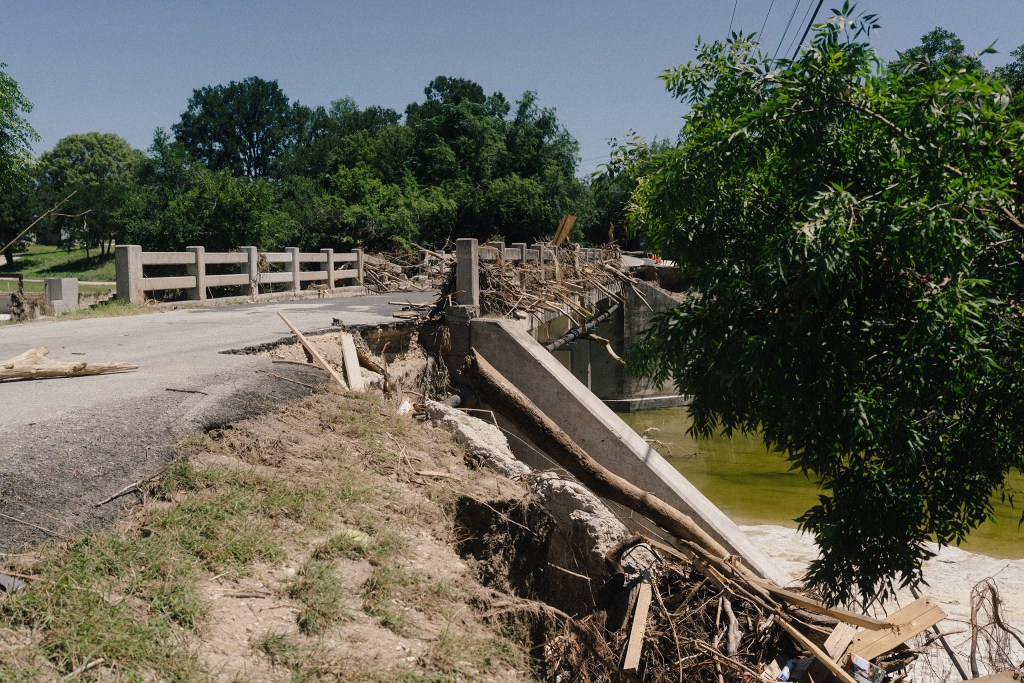 Damage from the July 16 flood on the Arcadia Loop bridge.
