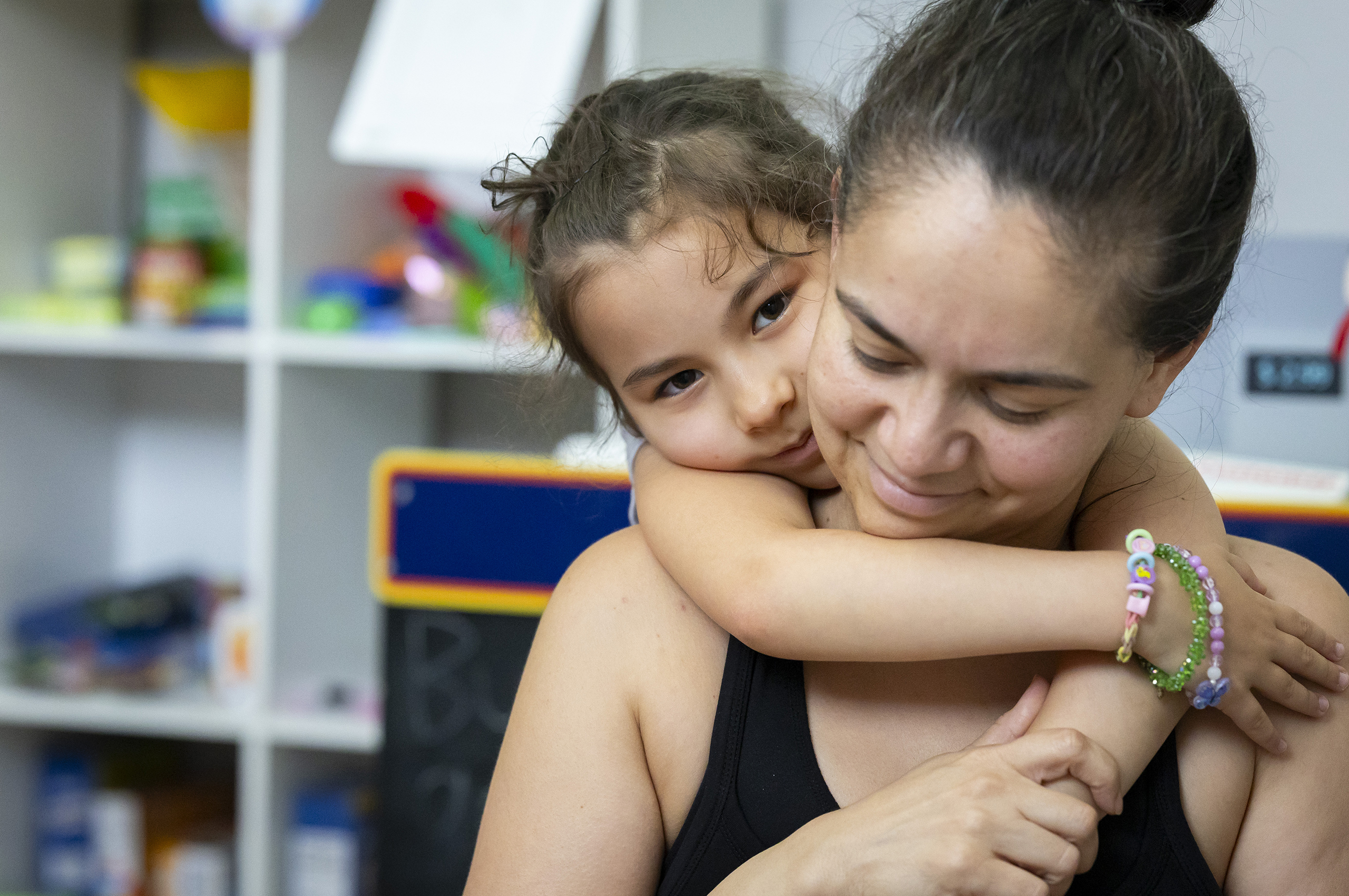 Dominika Kemp, 8, and her mother, Angie, in their home in north Houston on Sunday, June 14, 2026.