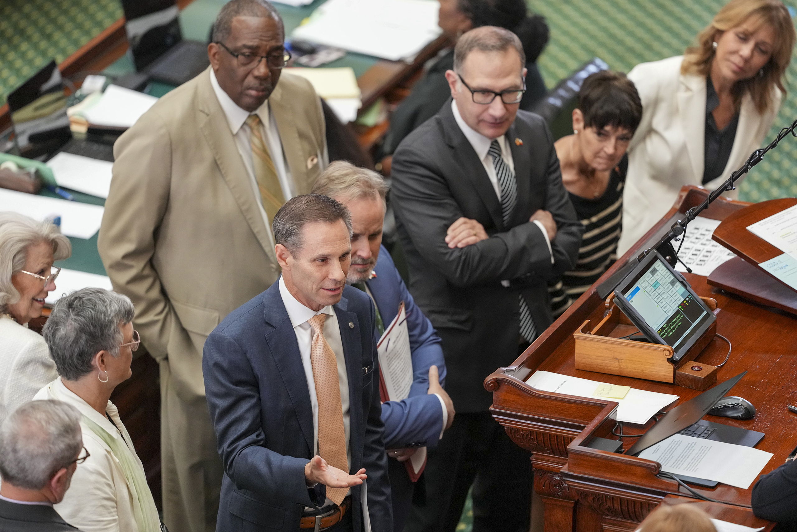 State Sen. Nathan Johnson, D-Dallas, argues a point of order on the Senate floor during a special session on July 30, 2025.