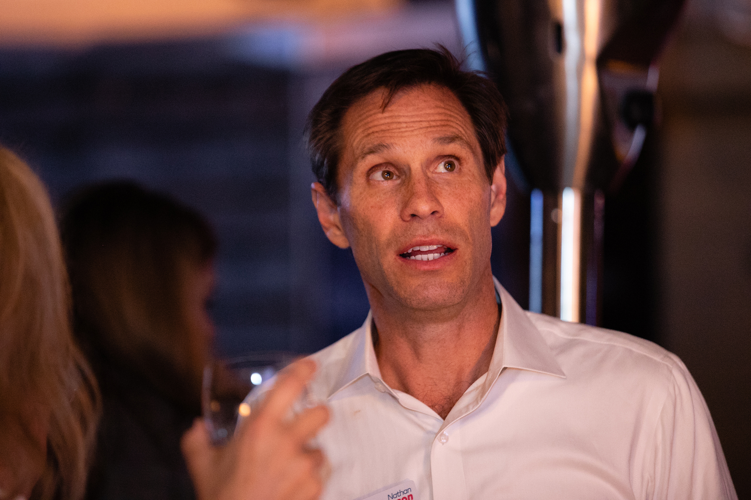 Johnson speaks with supporters at his election watch party on Greenville Ave. in Dallas on Nov. 6, 2018.